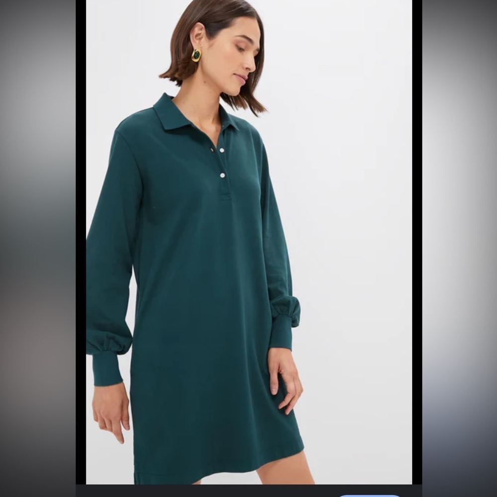 Tuckernuck June Bug Pique Frances Polo Dress Long Sleeve NWT size L